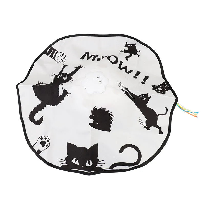 Plastic self-moving cat teaser toy measuring 19.8 x 11.5 x 19.5 cm in picture colour
