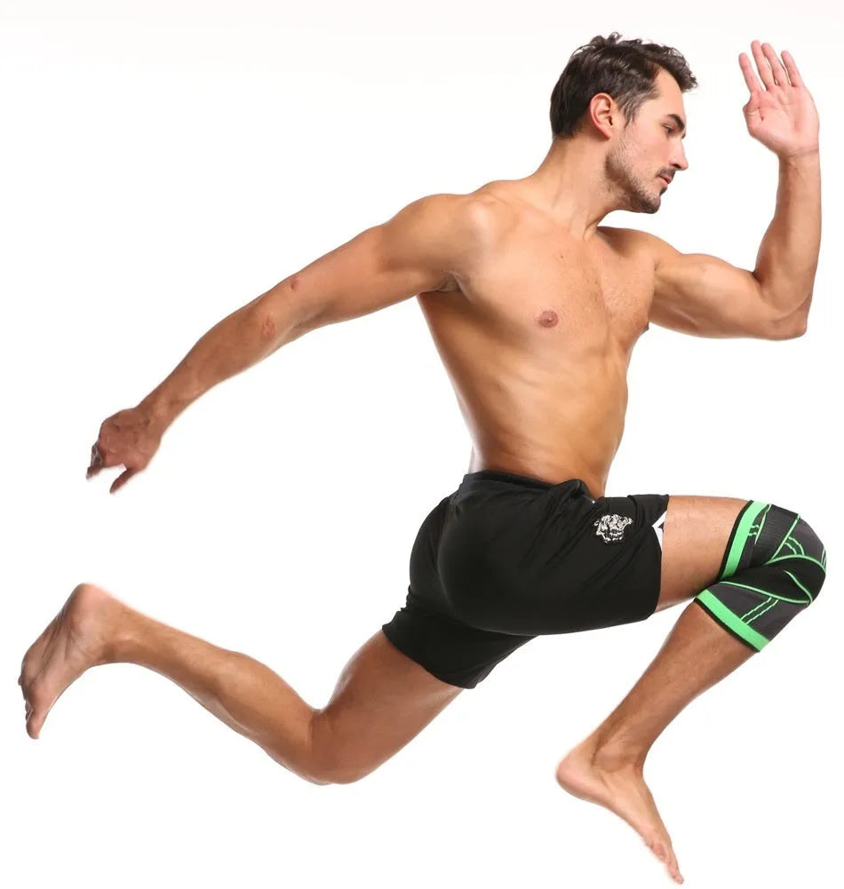 Pair of non-slip nylon knee pads for sports protection in one of six available colours.