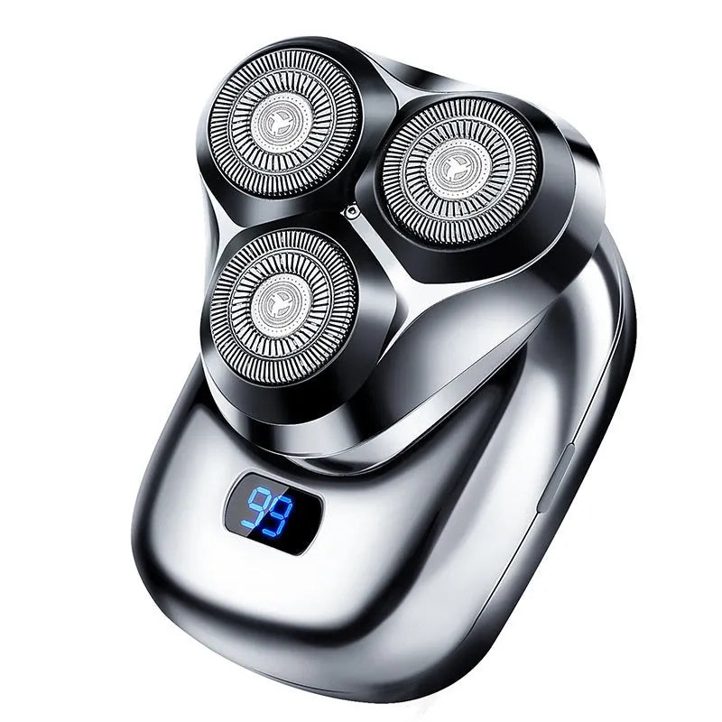 Rechargeable full-body washable electric shaver with LED display and floating head, B4 Starry Blue