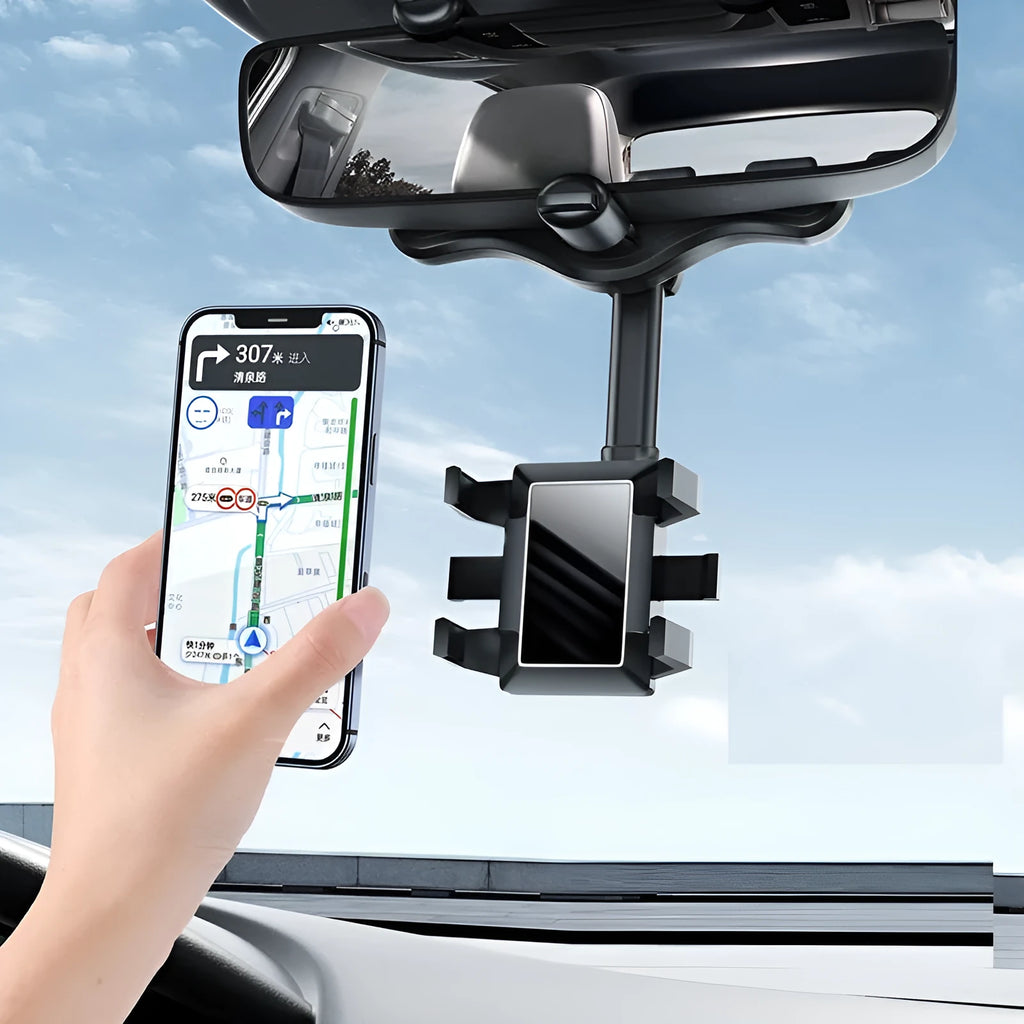 Rearview mirror navigation bracket with left-right rotation adjustment in vehicle
