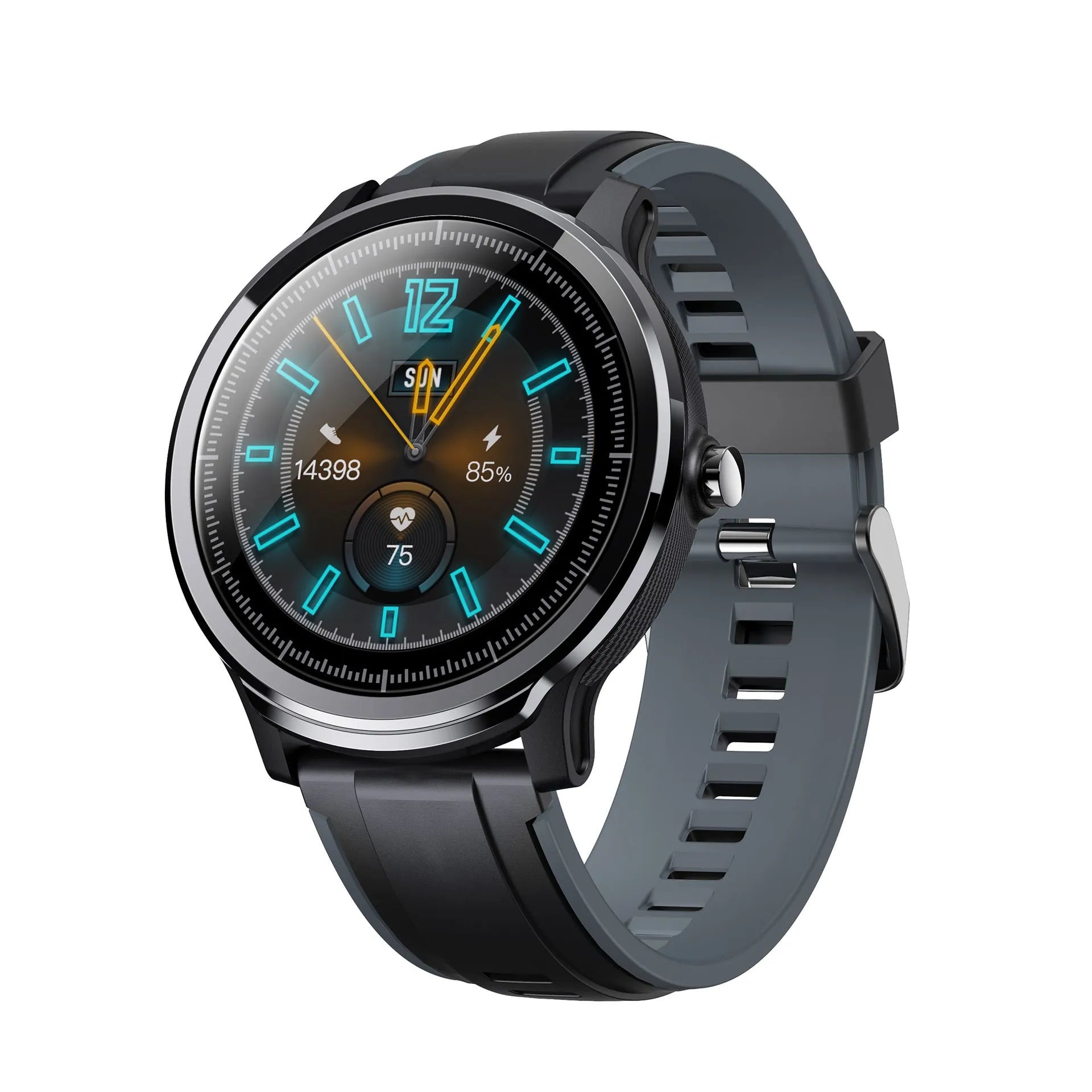 Kospet PROBE square smart watch with 1.3 inch touch screen and silicone wrist strap