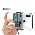 Black clip-on mobile phone radiator with aluminium cooling fins for smartphones