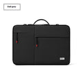 Men's 14-inch laptop protective sleeve bag in light grey Oxford fabric showing shoulder strap