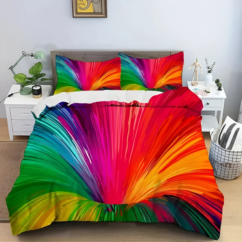 Digital printing three-piece quilt cover set in chemical fibre, modern simplicity style, sizes 180x210cm to 264x228cm