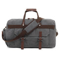 Large canvas crossbody travel bag for men in European and American retro style with sewing line detailing