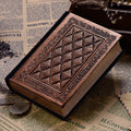 Embossed faux leather notepad with three-dimensional texture and thick pages in bronze colour