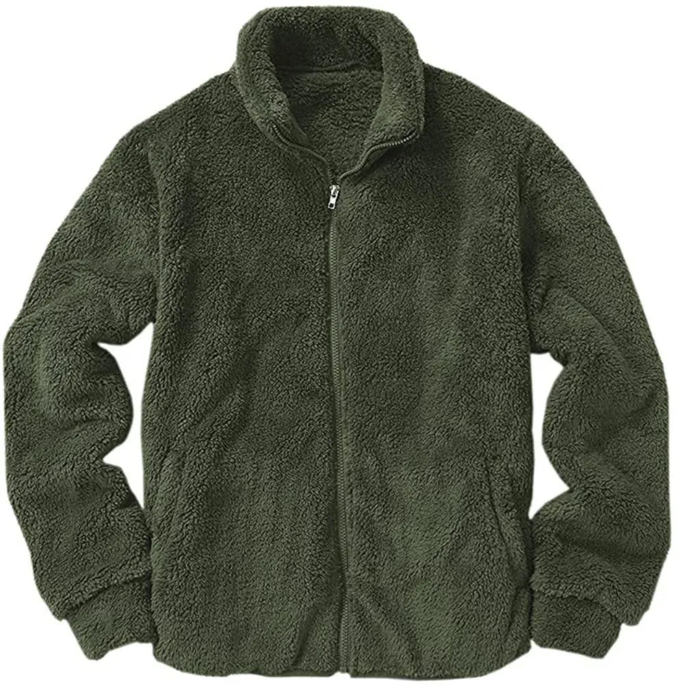 Casual men's solid colour polyester hooded jacket in gray with hood, front view