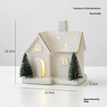 Ceramic European-style villa Christmas tree ornament in a painted house design