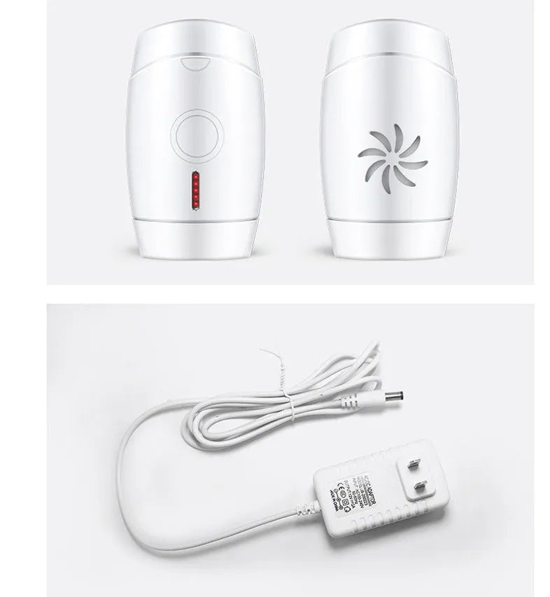 White home laser hair removal instrument with display screen and compact design