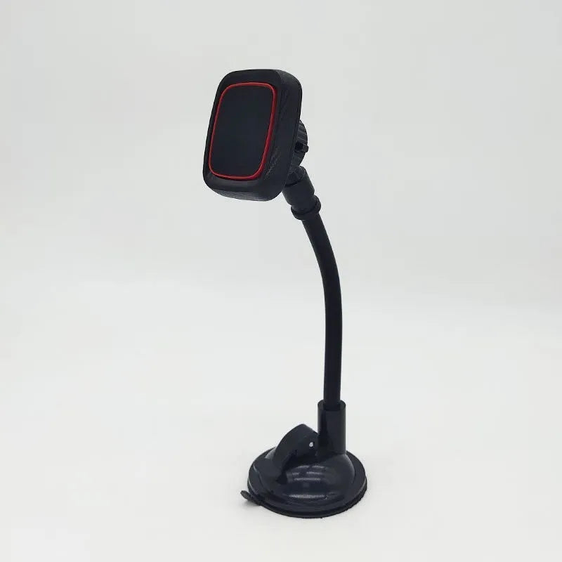 Black car air vent phone holder with long brush clamp for universal vehicle mounting