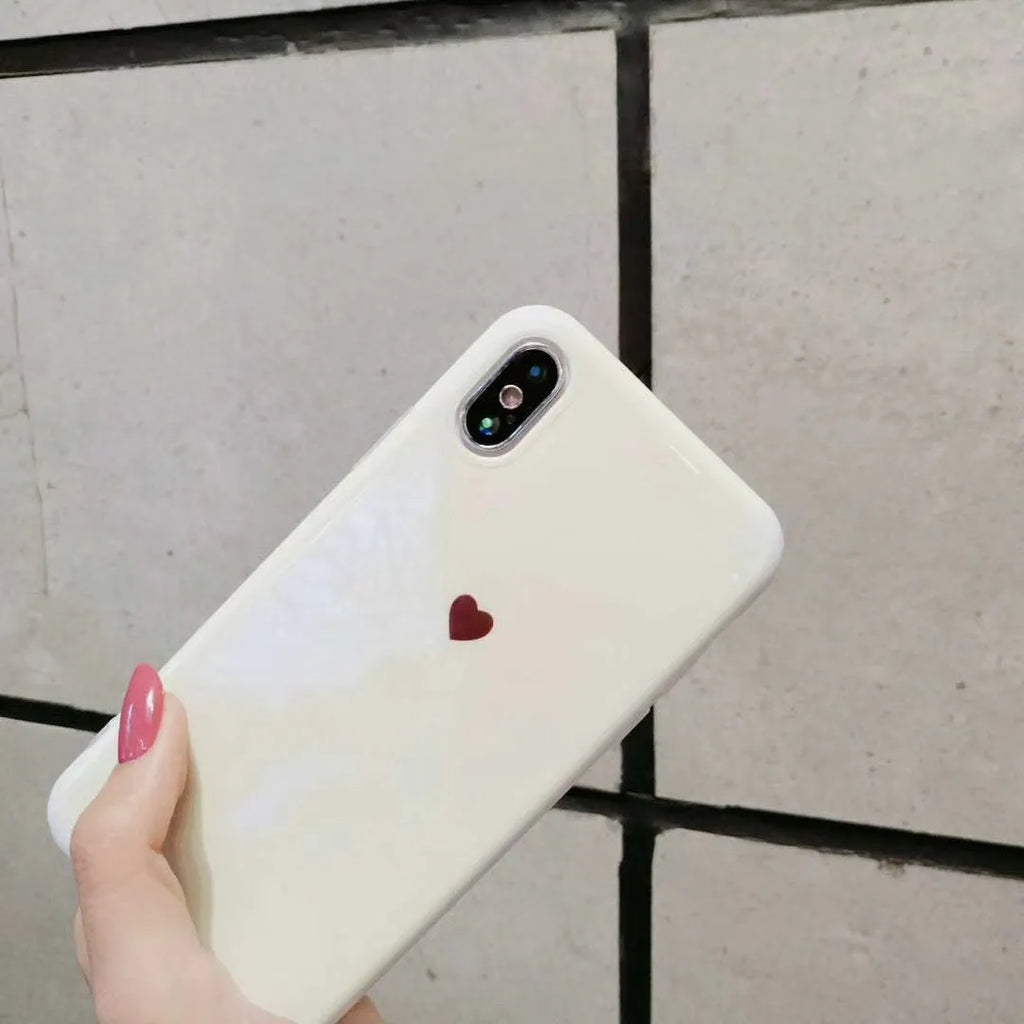 Slim white hard back cover case for iPhone X, shown next to a Bluwhite variant.