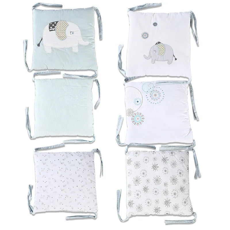 Baby cotton elephant bed 30x30cm in Morandi colour with animal pattern, six sets for crib use