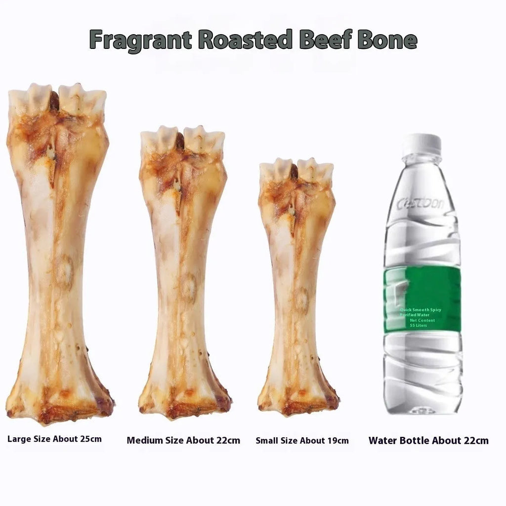 A high calcium roasted ox bone flavour molar rod chew for puppies in three sizes: large, medium, small.