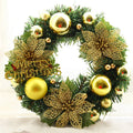 A round 30cm multicolour plastic Christmas wreath with festive leaves, shown in a choice of six colours.