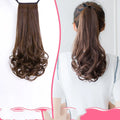 Ladies wig ponytail medium long hair high temperature wire 45CM length brown black colour