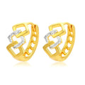 Geometric hollow out alloy earrings with electroplated gold finish and simple style