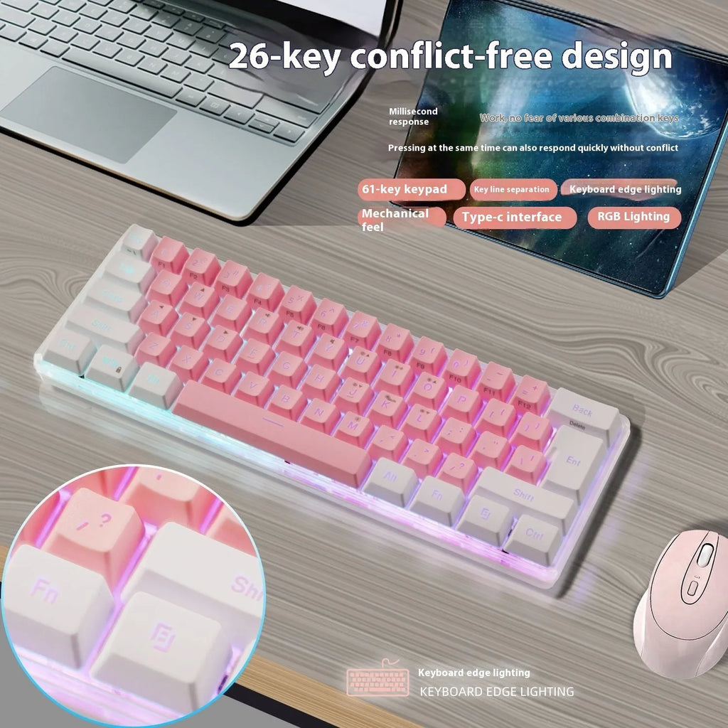 Simple Home Small RGB keyboard with K401 black finish, compact 30cm size, and colour backlighting