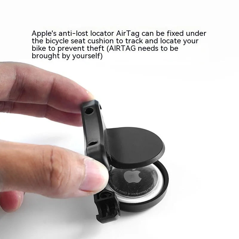 Black ABS plastic bicycle GPS tracker mounting bracket with anti-theft bolts for seat bow installation