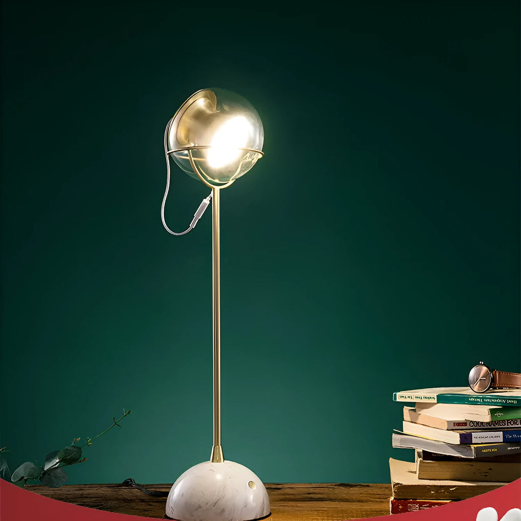 Glass lampshade desk lamp with touch switch dimming control and LED light source