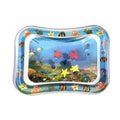 Baby inflatable water mat with 66x50cm PVC water cushion, two air rings, and foldable floor play design