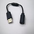 Black USB conversion wire for Xbox 360 controller 23cm PVC cable