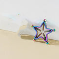 Stainless steel screw adjustable nipple ring in geometric shape, steel colour finish
