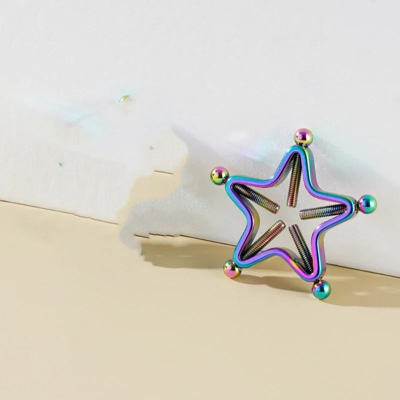 Stainless steel screw adjustable nipple ring in geometric shape, steel colour finish