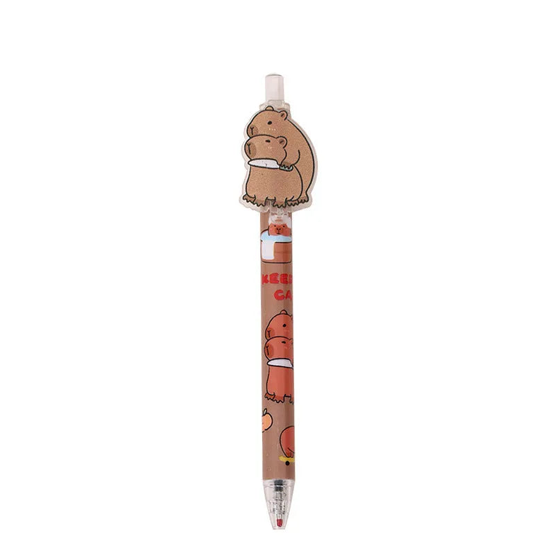 Cartoon bear design acrylic paster pressing gel pens in 48-piece box set with plastic shells