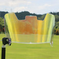 Multicolour rugby helmet goggles made from high-strength impact-resistant material, showing tool-free attachment points