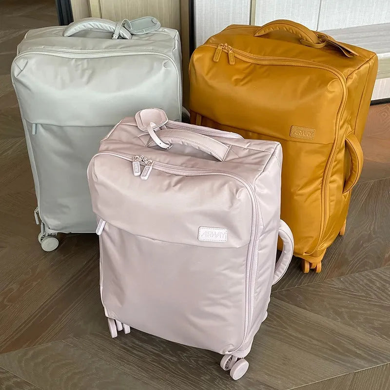 Waterproof Oxford cloth suitcase with universal wheels in bluestone green colour