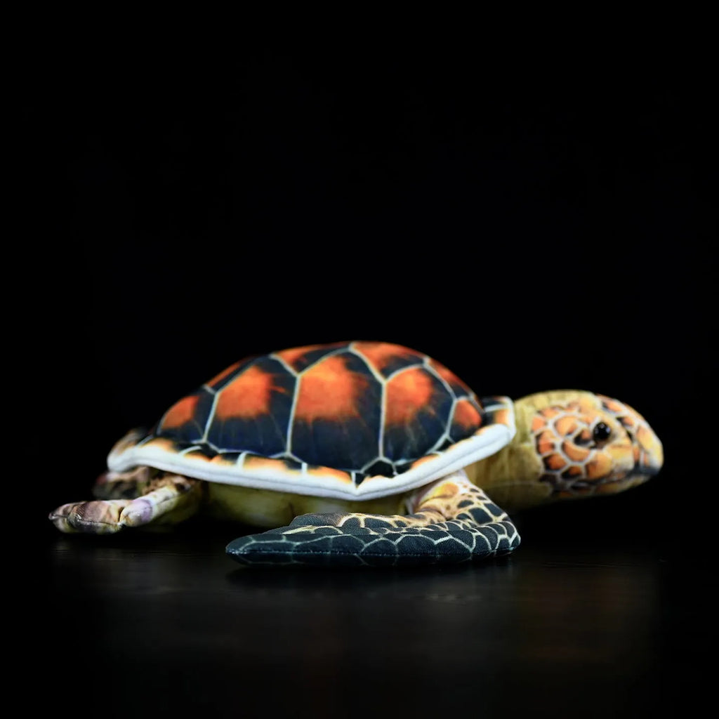 Brown turtle plush toy 32cm from mouth to tail with soft plush fabric and PP cotton filling