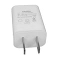 White slim USB charger with CE and FCC markings showing 5V-1A output specifications