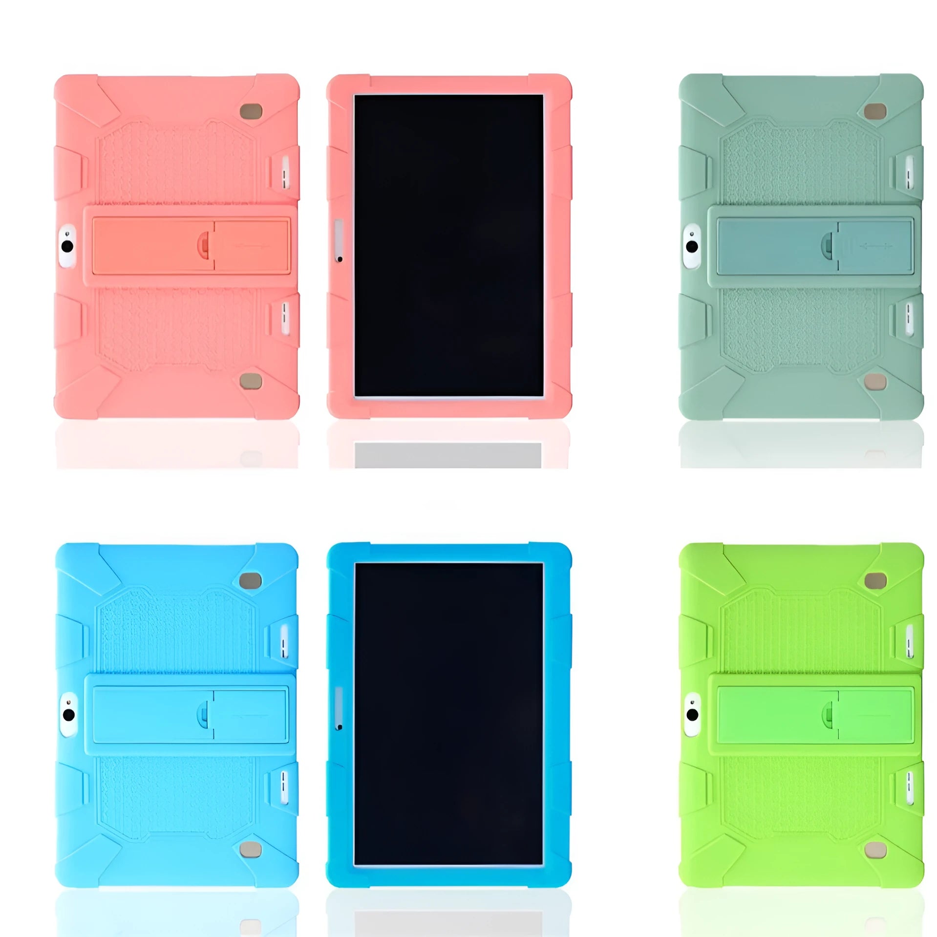 Little Overlord H10 Pro M20 10.1-inch silicone tablet case in pink colour with built-in kickstand