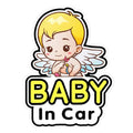 Reflective baby on board car sticker in multiple design options including angel and bottle motifs