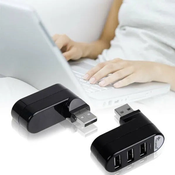 USB 2.0 splitter hub with multiple ports in black and white colour options