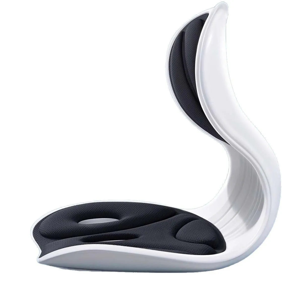 Grey lumbar support seat cushion with sponge filler for office chair or car seat use