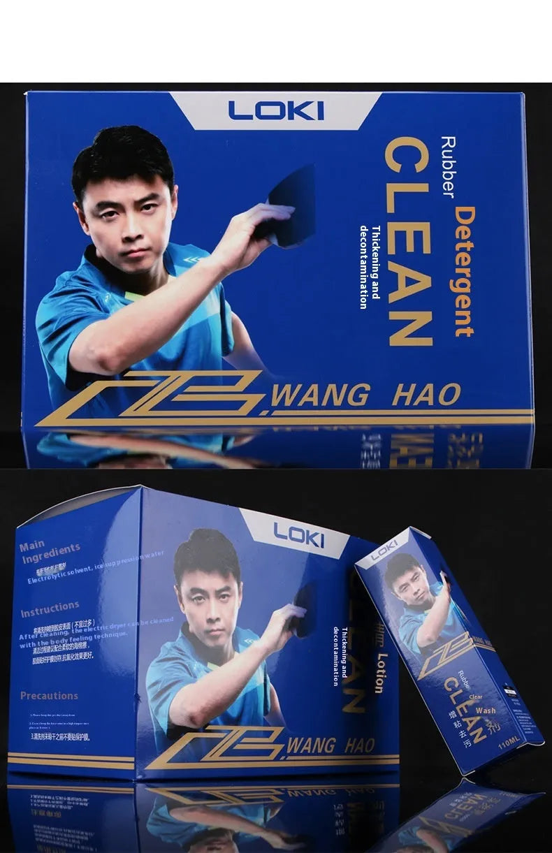 110ml table tennis blade rubber cleaning liquid bottle with sponge applicator for racket maintenance