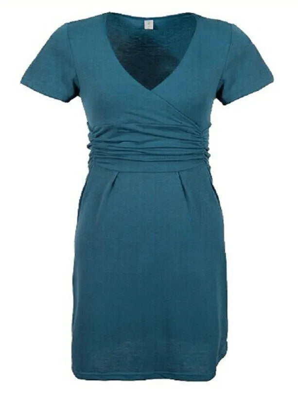 Pregnant women's stretch dress in acrylic knit, available in red, for maternity wear