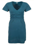 Pregnant women's stretch dress in acrylic knit, available in red, for maternity wear