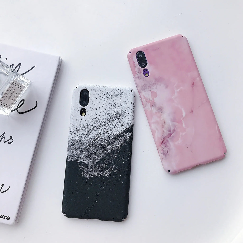Black painted PC back cover case for Huawei P20 Pro smartphone.