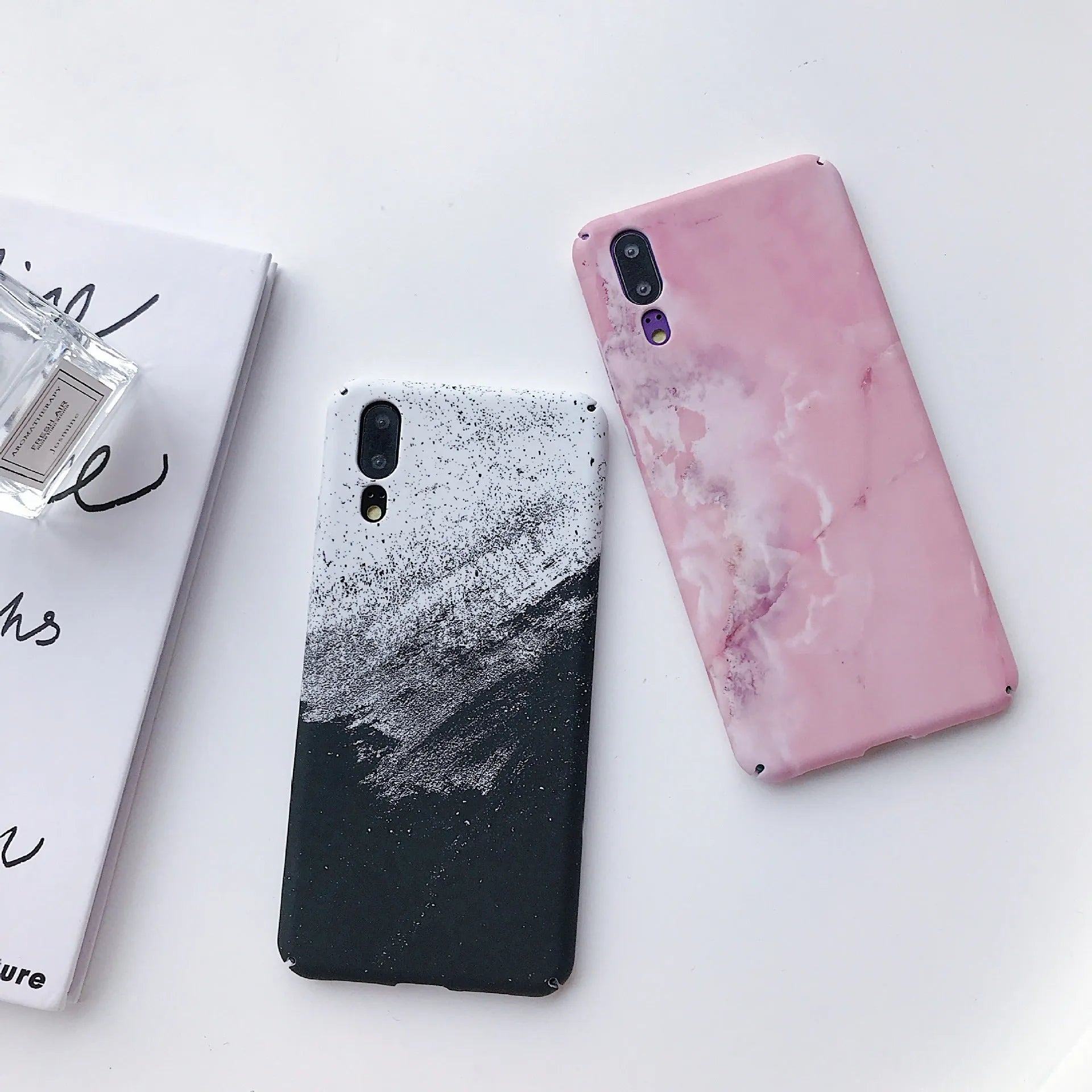 Black painted PC back cover case for Huawei P20 Pro smartphone.