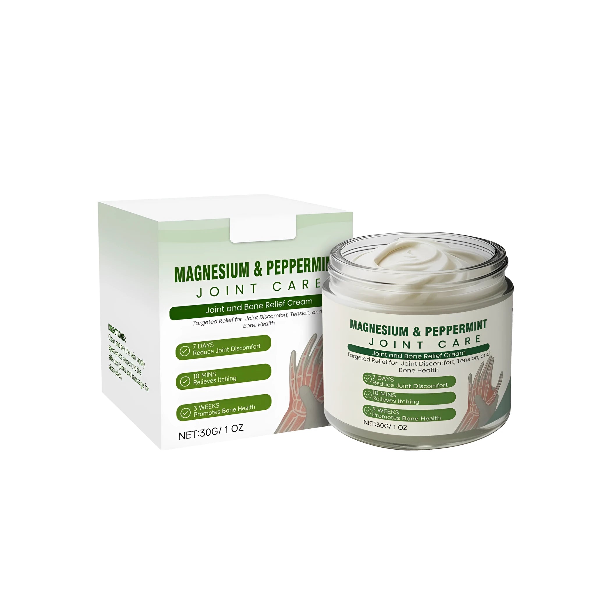 30g tube of joint and bone relief cream with mint, arnica and turmeric