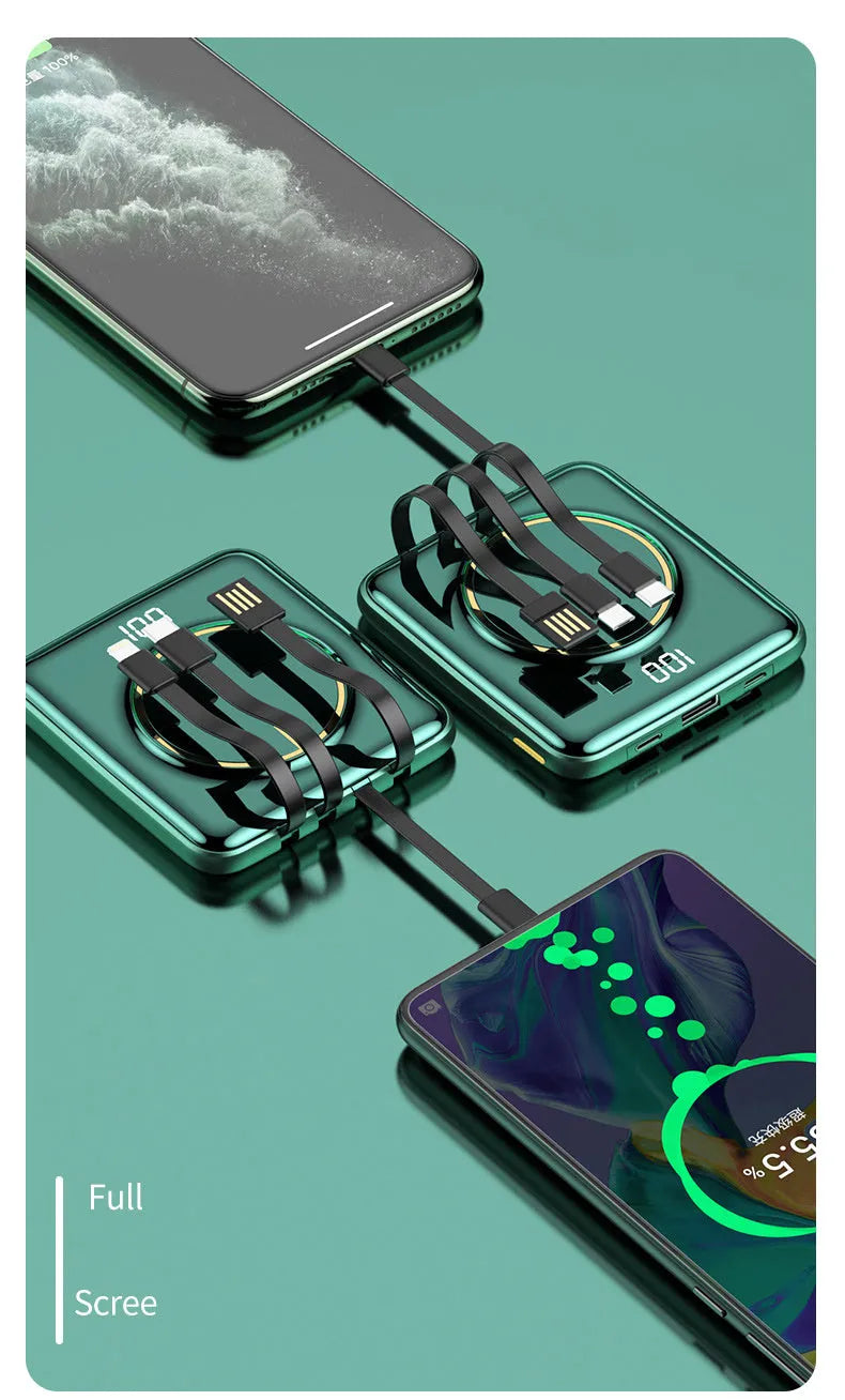 20000mAh PD fast charging power bank with LCD display in black, green, or red colour options
