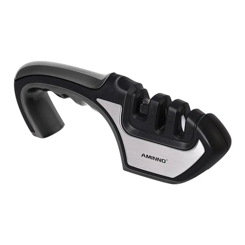 4-in-1 kitchen knife and scissor sharpener with stainless steel construction and multiple colour options