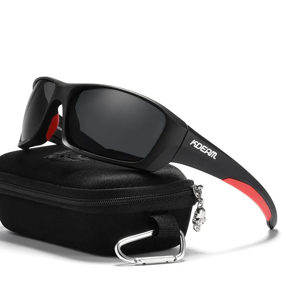 Ultralight polarised sports sunglasses with TR90 frame and silicone nose pad in colour option C1.
