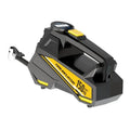 Black portable digital tyre inflator with LED light and 12V power cable.