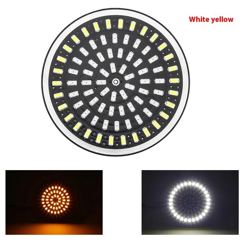 Harley motorcycle 12V LED turn signal light with rubber gel plate, 6500K, front or rear fitment