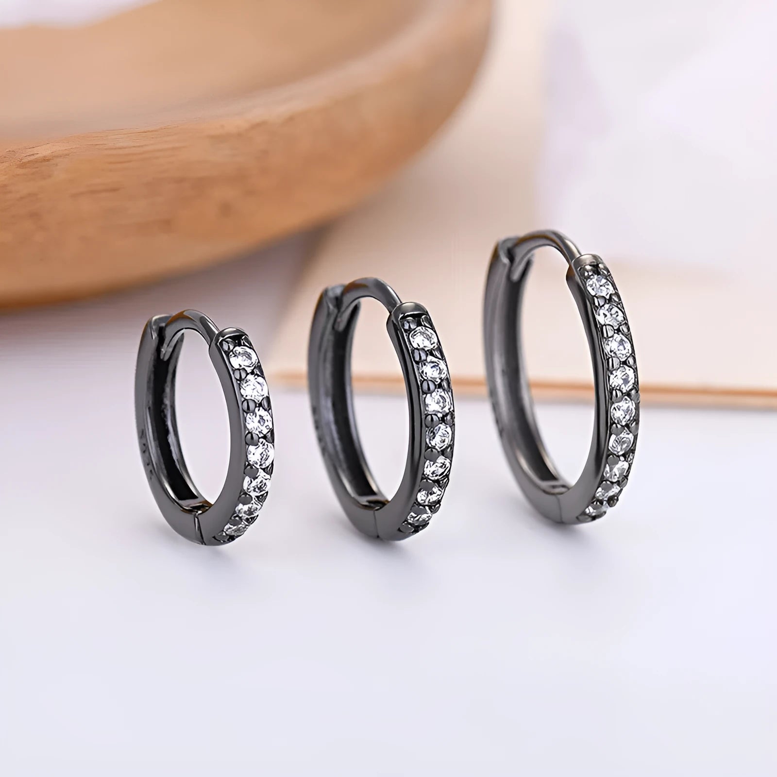 Gang Drill zircon stud earrings silver needle green copper geometric starry sky design unisex electroplated finish