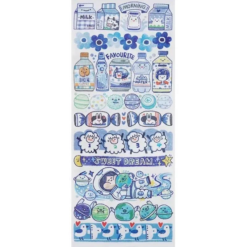 Haemorrhoid tape packaging sticker with cute cartoon character design printed on Japanese paper