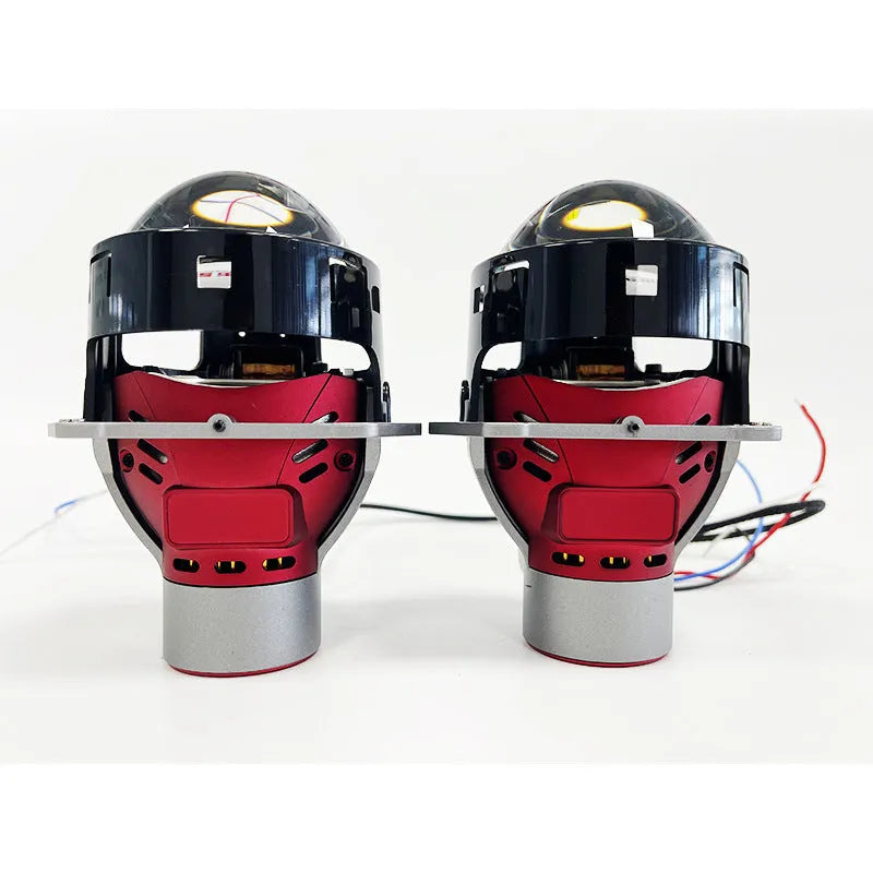 Intelligent follow-up steering headlight with aviation aluminium housing and three-inch glass shade.